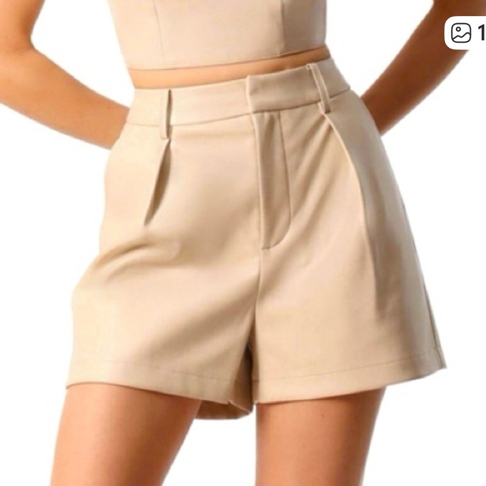 7 For All Mankind High Waist Cream Shorts